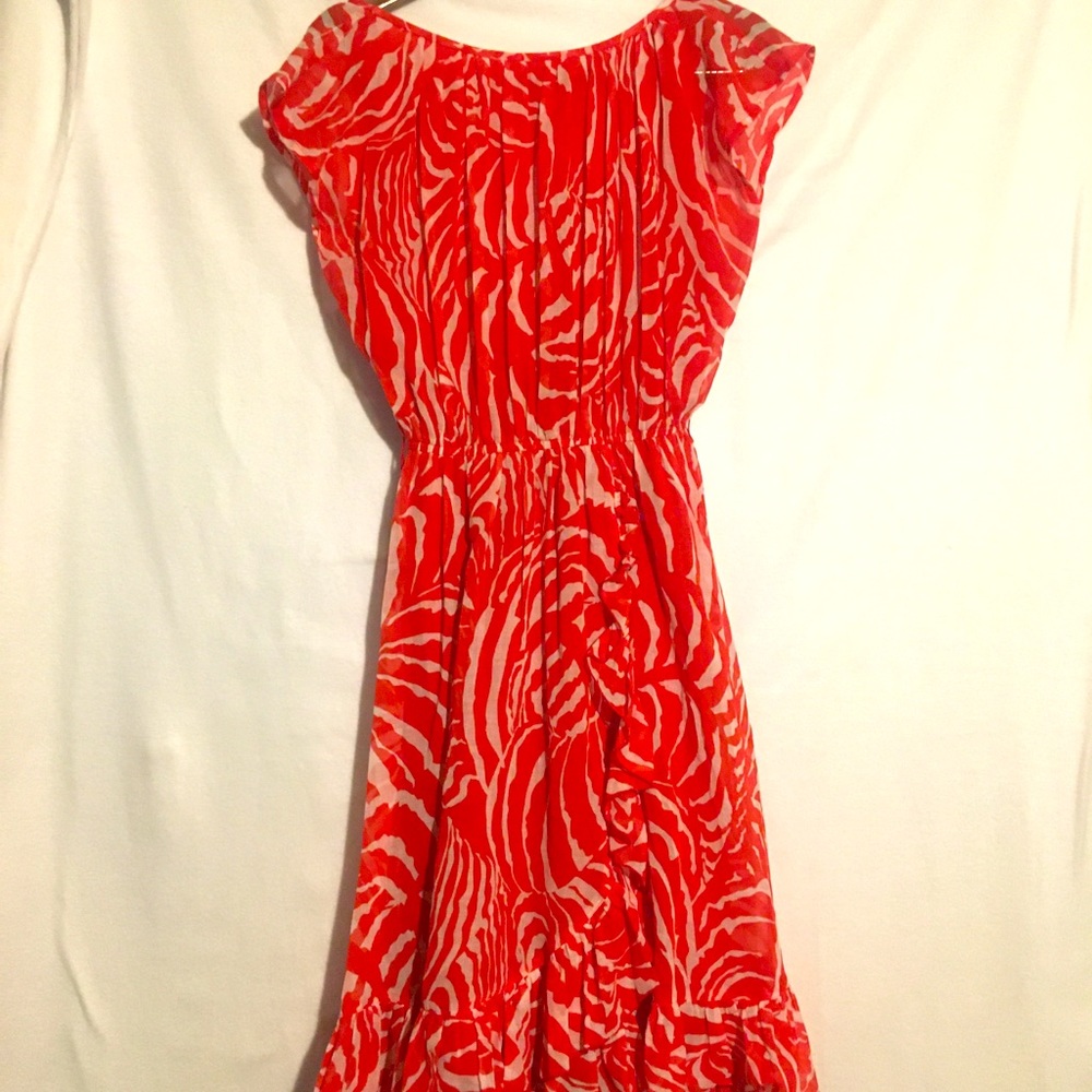 Red Summer Ruffle Dress